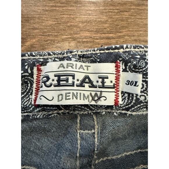 Ariat Womens Blue Real Denim Western Wear Straight Leg Jeans Size 30L - Picture 6 of 10